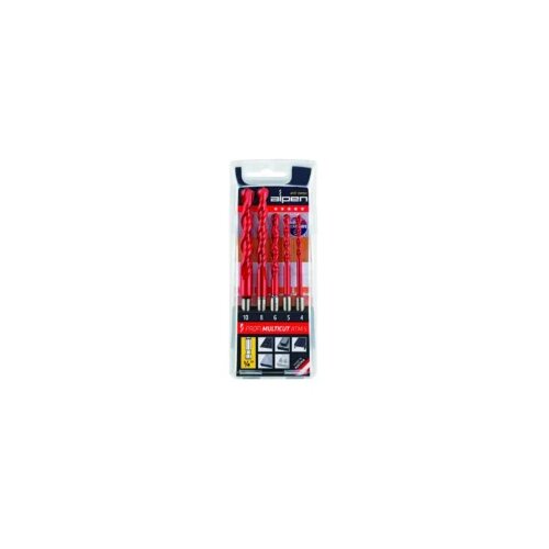 ALPEN 5-dijelni set univerzalnih burgija 4.0-10 mm HEX 0000100805100 Slike