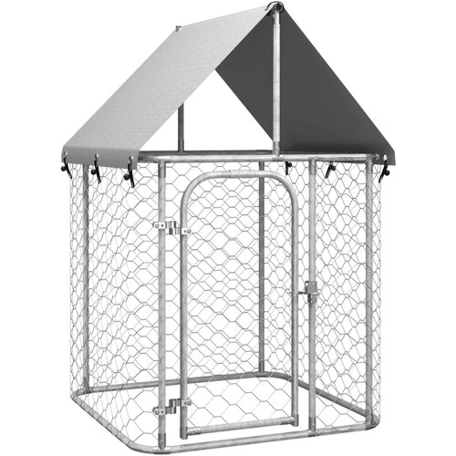 VidaXL Vanjski kavez za pse s krovom 100 x 100 x 150 cm Slike