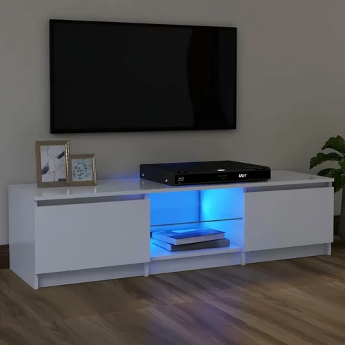 TV ormarić s LED svjetlima bijeli 120 x 30 x 35,5 cm