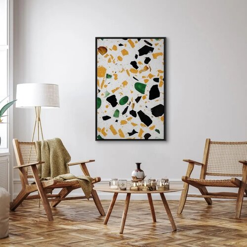  Slika - Terrazzo (1 Part) Vertical 40x60 U crnom drvenom okviru Slike