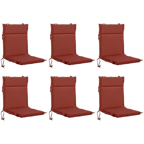  Jastučić za nisku stolicu GEMERT 6 kom. 100% poliester Crvena - Crvena (melange) 110 x 50 x 3 cm 6 Slike