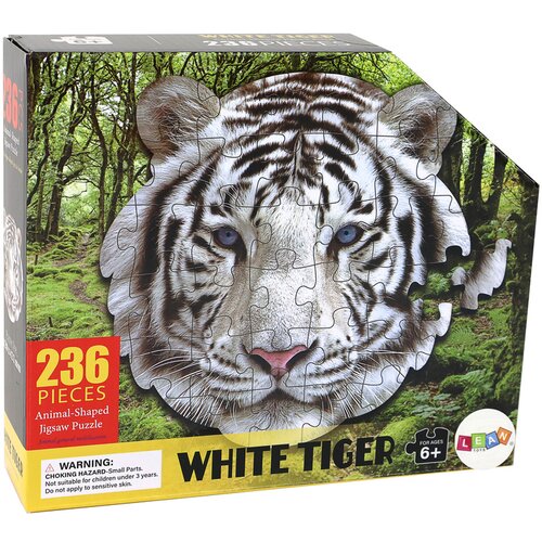 Puzzle 236 pieces White Tiger Head Shape Cijene