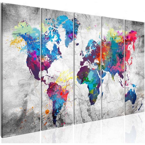  Slika - World Map: Spilt Paint 200x80 Cijene