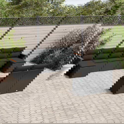 vidaXL 9-dijelni set vrtnih sofa s jastucima crni od poliratana Cijene