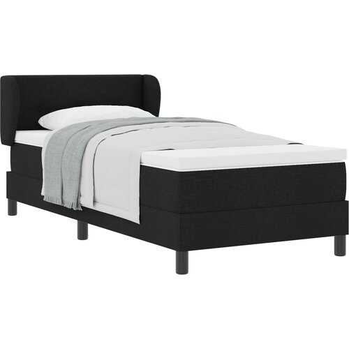 vidaXL kutna postelja s madracem crna 90x200 cm tkanina Cene