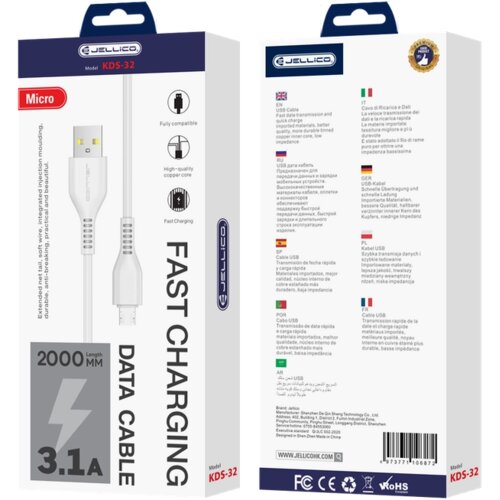 forcell JELLICO MICRO USB KABEL 3.1A 2M ZA ANDROID TELEFONE S HITRIM POLNJENJEM, (5000334600) Cene