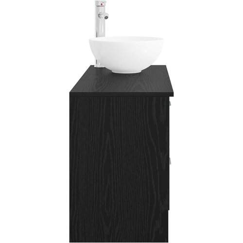  Set namje&amp;scaron;taja za kupaonicu 2 kom. Crni hrast Konstruirano drvo Crna 49,5 x 41 x 80 cm Slike