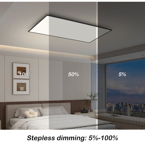  Brilagi - LED prigu&amp;scaron;iva plafonsko svetlo SLIMFRAME LED/80W/230V 120x60 cm crna + daljinski upravljač Slike
