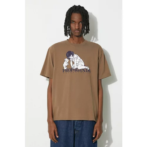 Undercover Pamučna majica Tee za muškarce, boja: smeđa, s tiskom, UC1D3807