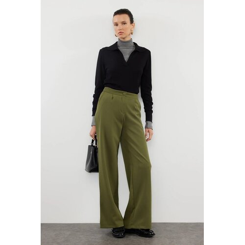 TRENDYOLMILLA ženske pantalone TWOSS21PL0189, maslinasta Cene