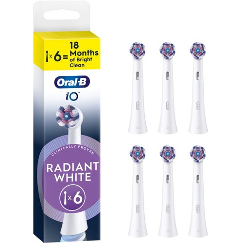 Oral-b iO Radiant White zamjenske glave za zubnu četkicu s vlaknima za izbjeljivanje White 6 kom Slike