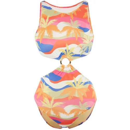 Trendyol Palm Patterned Cut Out Detailed Swimsuit