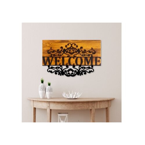 Atelier Del Sofa zidna dekoracija Welcome, 58x36x3 cm, Crna Slike