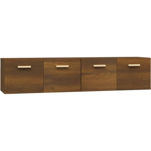 Maison Chic Stenska omarica - Zidna omarica 2 kosa rjav hrast 80x35x36,5 cm konstruiran les iu1099, (22063081) Slike