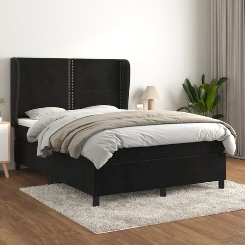 vidaXL Krevet s oprugama i madracem crni 140x200 cm baršunasti Cijene