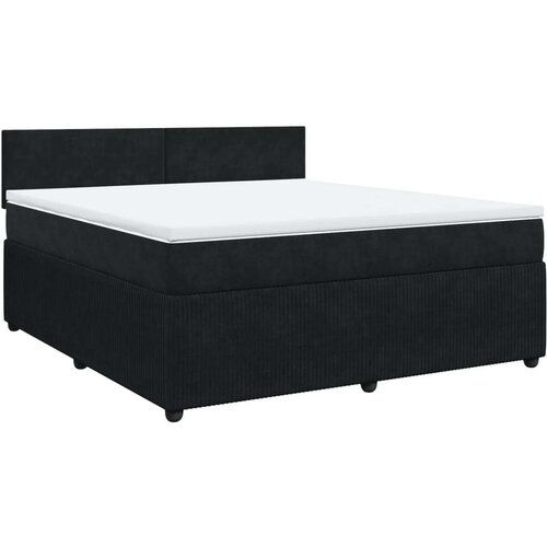 VidaXL Krevet s oprugama i madracem crni 180x200 cm bar&amp;scaron;unasti Slike