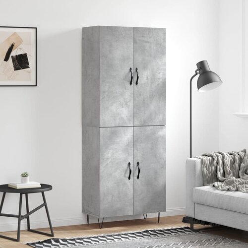 vidaXL Visoka komoda siva betona 69 5x34x180 cm od konstruiranog drva Cijene