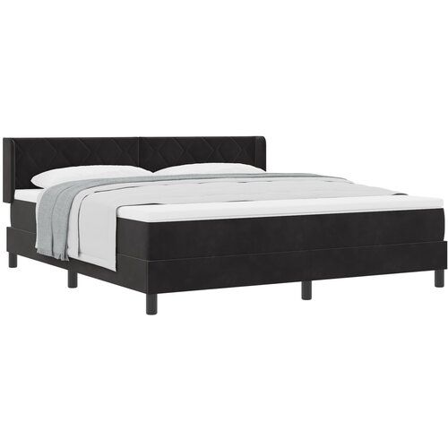 vidaXL Box Spring Postelja z Blazino Črna 180x200 cm Velur Cene