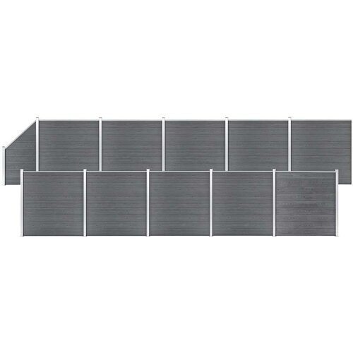 VidaXL set WPC ograda 10 kvadratnih + 1 kosa 1830 x 186 cm sivi Slike