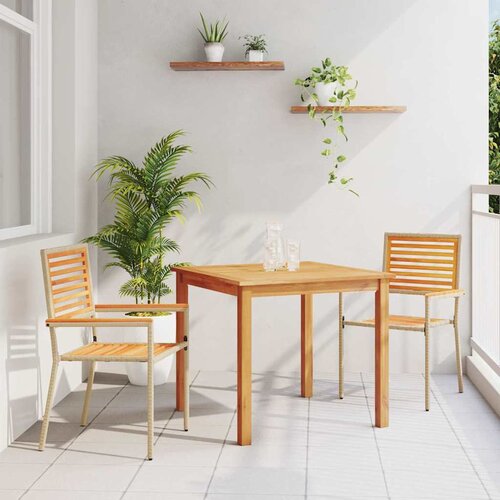  Vrtni set za objed 3 pcs Bež Čvrsto drvo akacije Cene