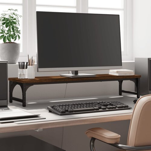 vidaXL Stalak za monitor smeđa boja hrasta 85 x 23 x 15 5 cm drveni Cijene