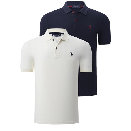 Dewberry DUAL SET T8561 MENS TSHIRT-NAVY BLUE-BONE Cene