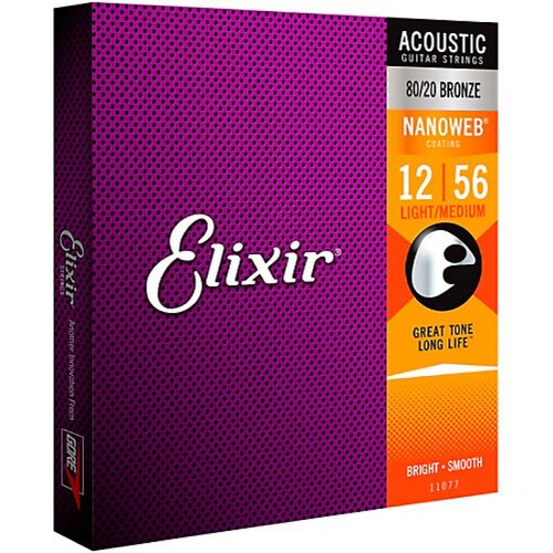 Elixir Žice za akustičnu gitaru 11077 Light/Medium, .012-.056 Slike