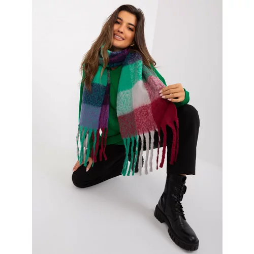 Fashion Hunters Winter purple and burgundy scarf with fringe