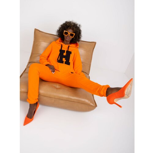 Fashion Hunters Orange cotton tracksuit from Natela Slike
