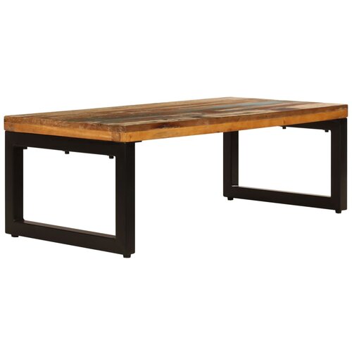 Maison Chic Klubska mizica - kavna mizica - Nizka mizica 100x50x35 cm trden predelan les in jeklo, (21754679) Slike