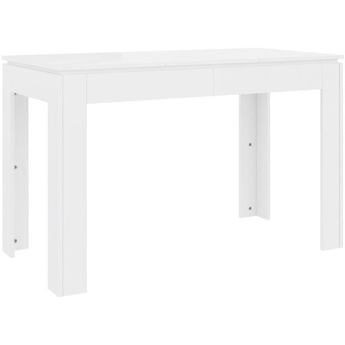 Maison Chic Jedilna miza - Kuhinjska miza - Jedilni stol visok sijaj bela 120x60x76 cm iverna plo&amp;scaron;ča, (21715002) Slike