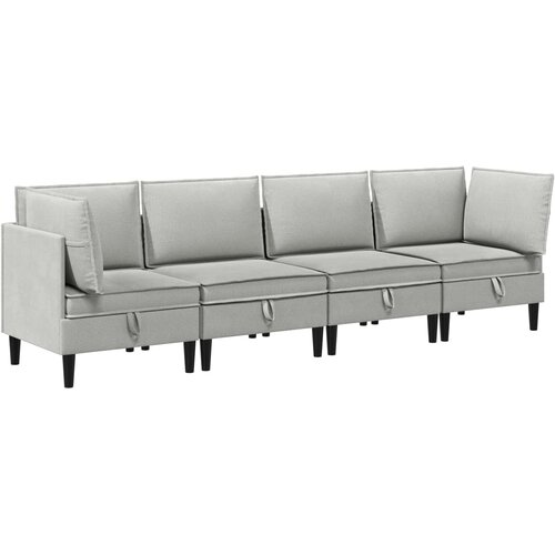  Komplet pohi&scaron;tva za dnevno sobo 4 pcs Svetlo siva Blago, (5000283126) Cene