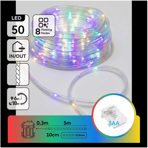 Aigostar LED spolja&scaron;nji božićni niz 50xLED/8 funkcija 3xAA 5,3m IP44 vi&scaron;ebojno Cene