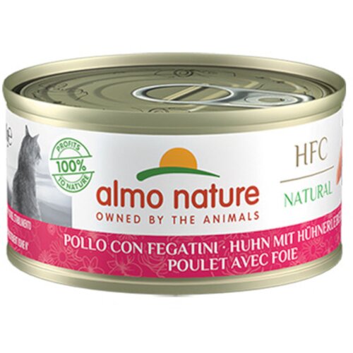  Ekonomično pakiranje Almo Nature HFC Natural 12 x 70 g - Piletina s pilećom jetricom Cijene
