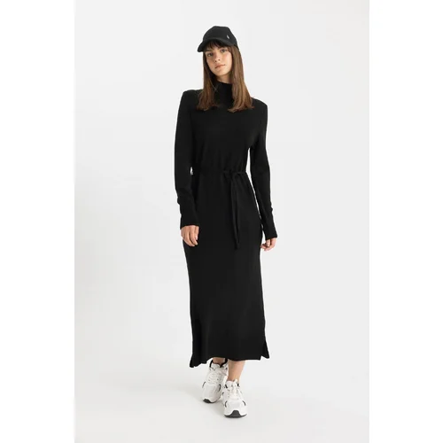 Defacto Regular Fit Half Turtleneck Long Sleeve Maxi Dress