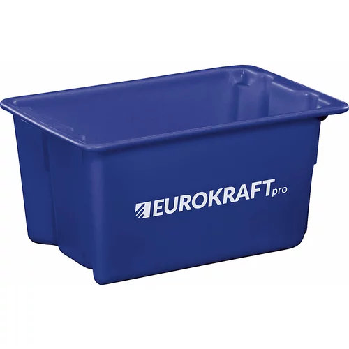 eurokraft pro Zasučna posoda za zlaganje iz polipropilena, primernega za živila, prostornina 50 l, DE 3 kosi, stene in dno zaprti, modra