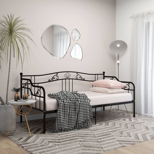  Okvir za krevet na razvlačenje crni metalni 90 x 200 cm Cijene