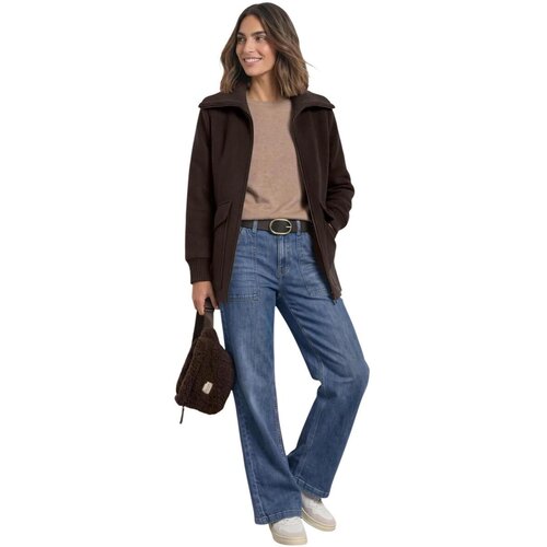 Street One Pla&amp;scaron;či LTD QR Wool Coat w. Knitted Stand Up 101595 Kostanjeva Slike