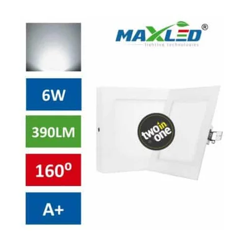 MAX-LED LED vgradna/nadgradna svetilka 2v1 6W kvadratna nevtralno bela