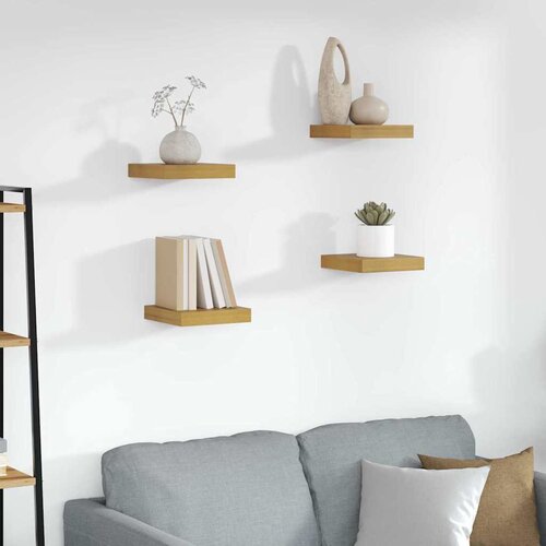  Polica na zidu 4 pcs Bež 23 x 23,5 x 4 cm Konstruirano drvo Cene