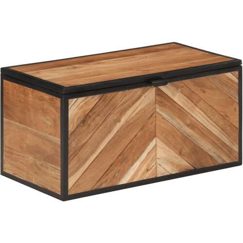  The Living Store &amp;Scaron;katla za shranjevanje 60x30x30cm trden akacijev les in železo - &amp;Scaron;katla Za Shranjevanje, (21453457) Slike