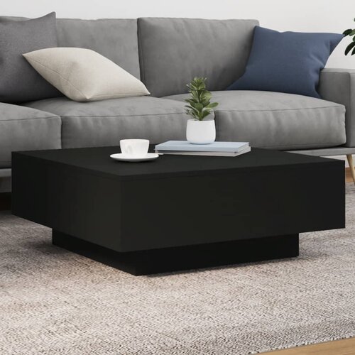 vidaXL Klubska mizica z LED lučkami črna 80x80x31 cm Cene