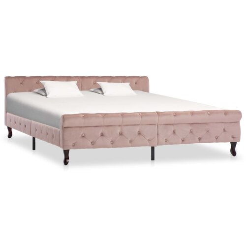  Posteljni okvir roza žamet 180x200 cm Slike
