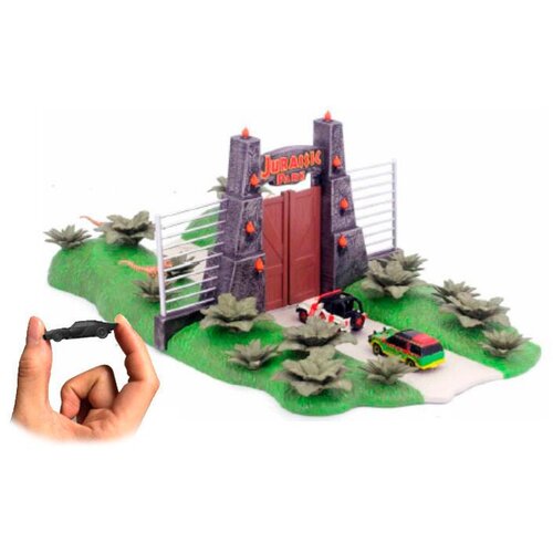 Mini scena Jurassic World s vozilima i dinosaurima Slike