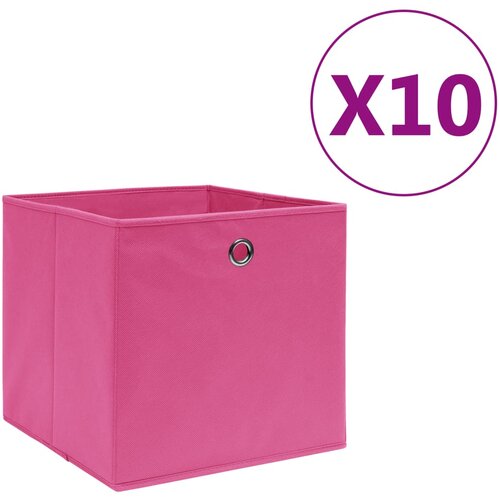 VidaXL &amp;Scaron;katle 10 kosov netkano blago 28x28x28 cm roza Slike