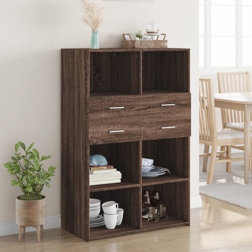  Visoka komoda boja hrasta 80 x 42,5 x 124 cm konstruirano drvo Cijene