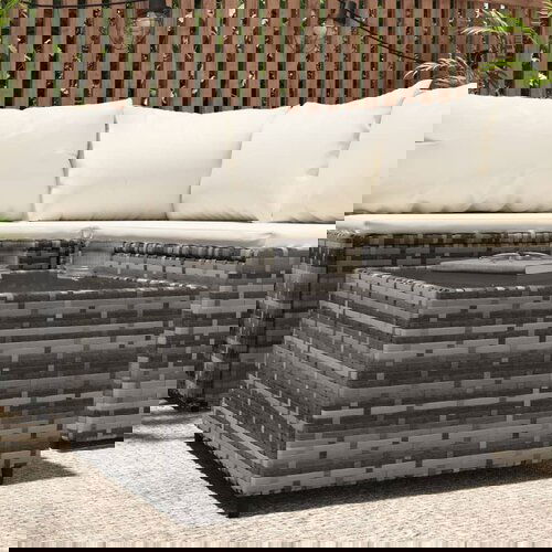 VidaXL Četvrtasti vrtni stolić za kavu sivi 50 x 50 x 30 cm poliratan Slike