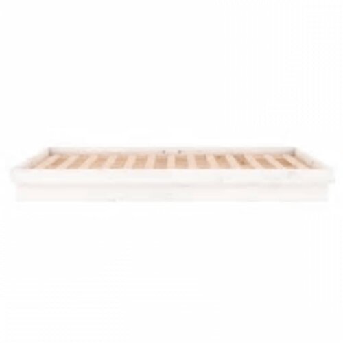  LED okvir za krevet bijeli 160 x 200 cm od masivnog drva Slike