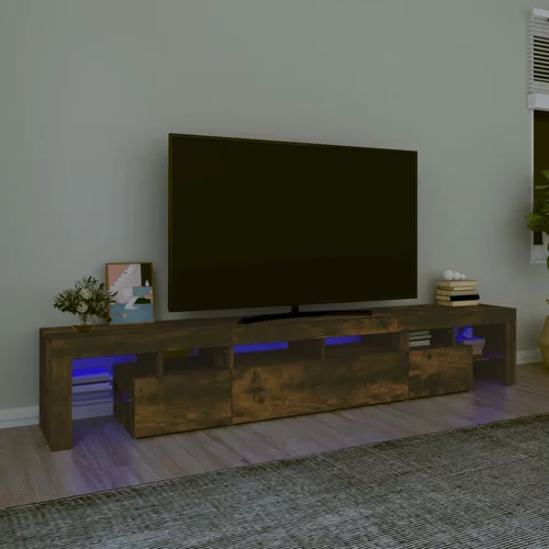 vidaXL TV ormarić s LED svjetlima boja dimljenog hrasta 230x36,5x40 cm
