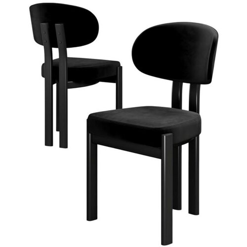 Hanah home set trpezarijskih stolica Dore 6 kom, crna tkanina Babyface, crne metalne noge Cene